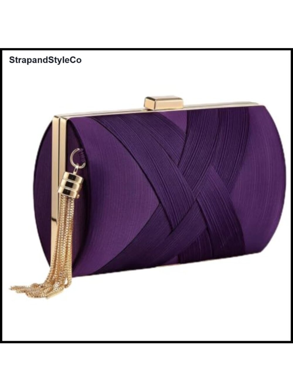Silk & Satin Evening Clutch with Tassel & Detachable Chain
